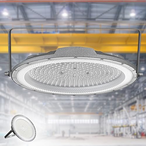 LED高天井照明 200W LED高天井灯 5000K昼白色 電球色3000K 昼光色6000K 40000LM(2000W水銀灯相当）UFO型ハイベイライト IP6X防塵 UFO型 L E D 投光器 水銀灯から L E D へ交換 掲示板 作業灯 駐車場 運動場 工場 倉庫 天井照明 体育館 展覧会 屋内用 PSE認証 (昼光色6000K)